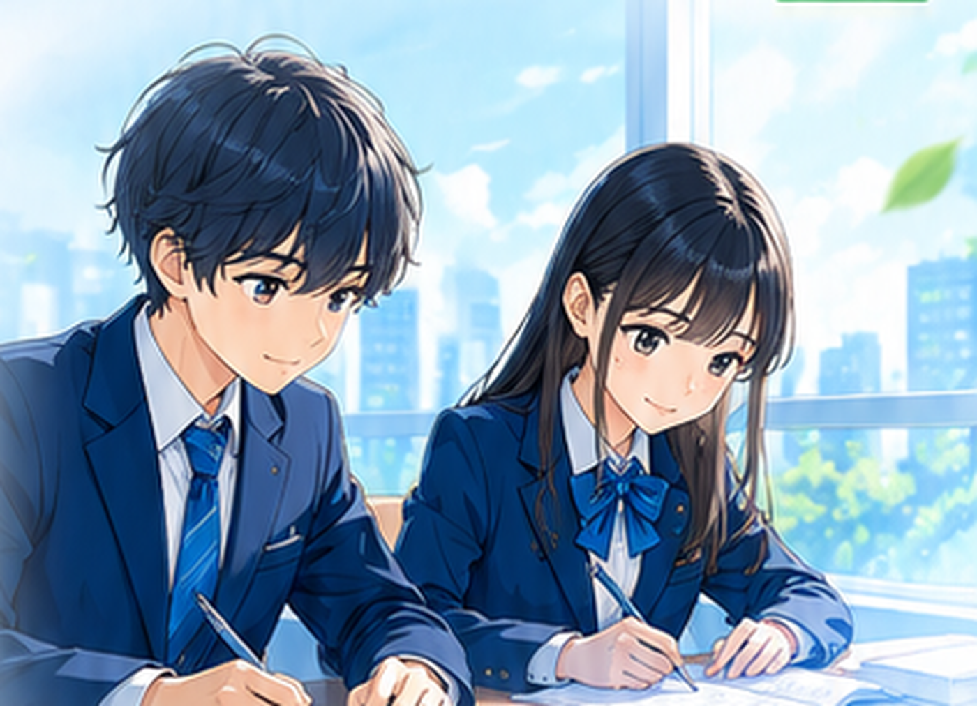 中学3年生向け愛知県立高校入試対策ゼミで英語と数学に取り組む中学生のイメージ