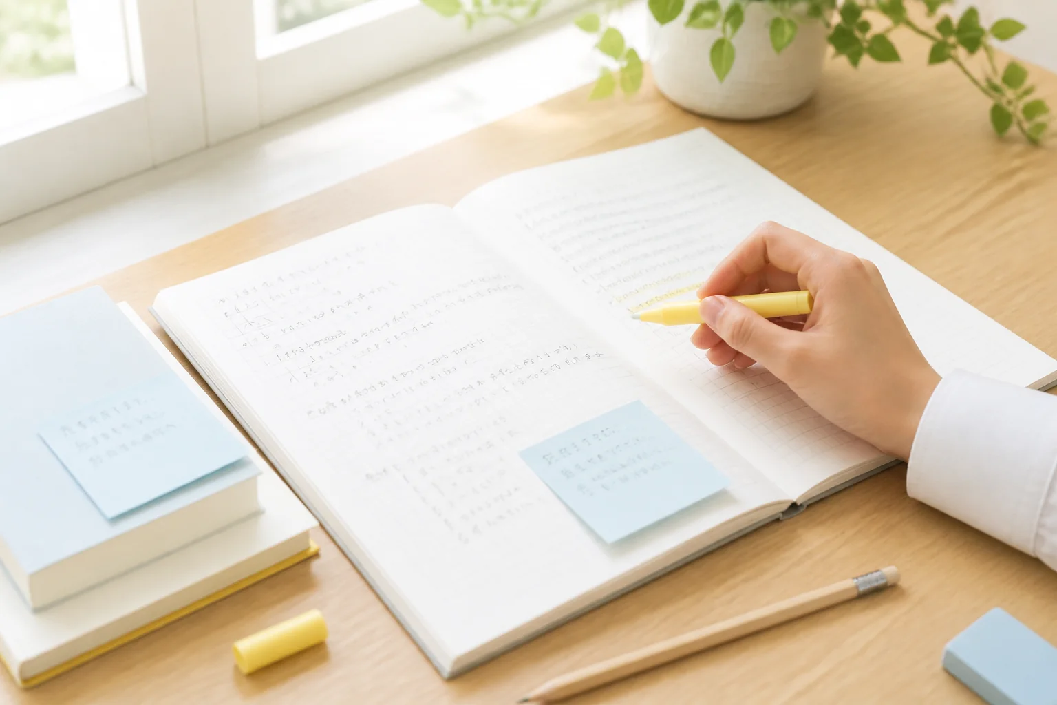 ノートを使って学習の現在地を確認する様子（イメージ）